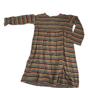 BU AND THE DUCK SIZE: 4 LONG SLEEVE BUTTON BACK CHEVRON PRINT IN FALL COLORS